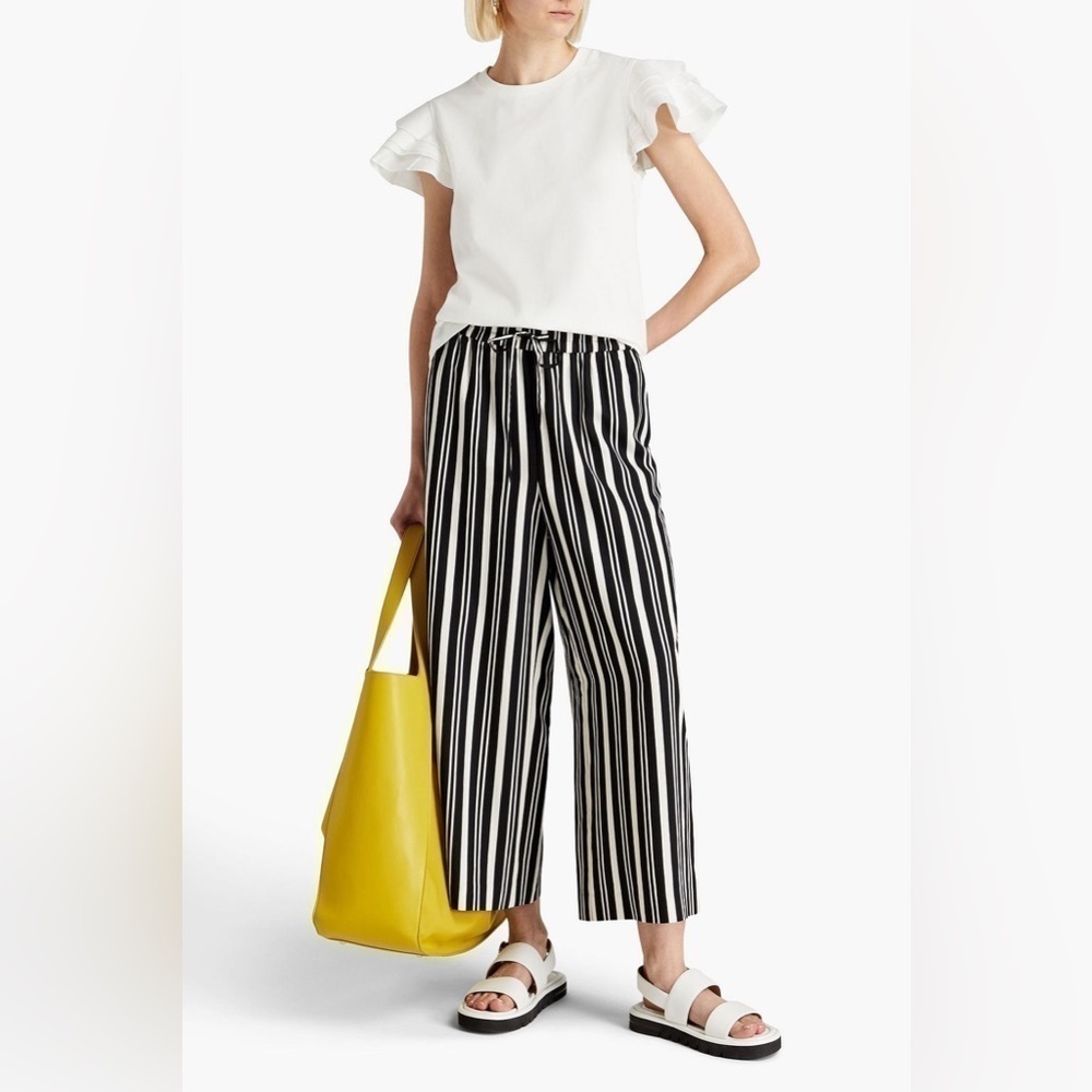 Jason Wu Striped Cropped Twill wide leg pants size XS